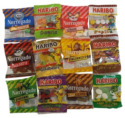 Pligt fordel Illusion Haribo Miniposer mix - 100 poser | 1.69,- kr. pr. pose | Sliknet.dk