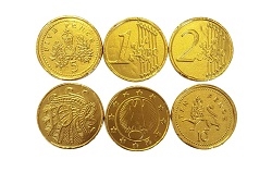 Guld mønter chokolade - 136 stk.